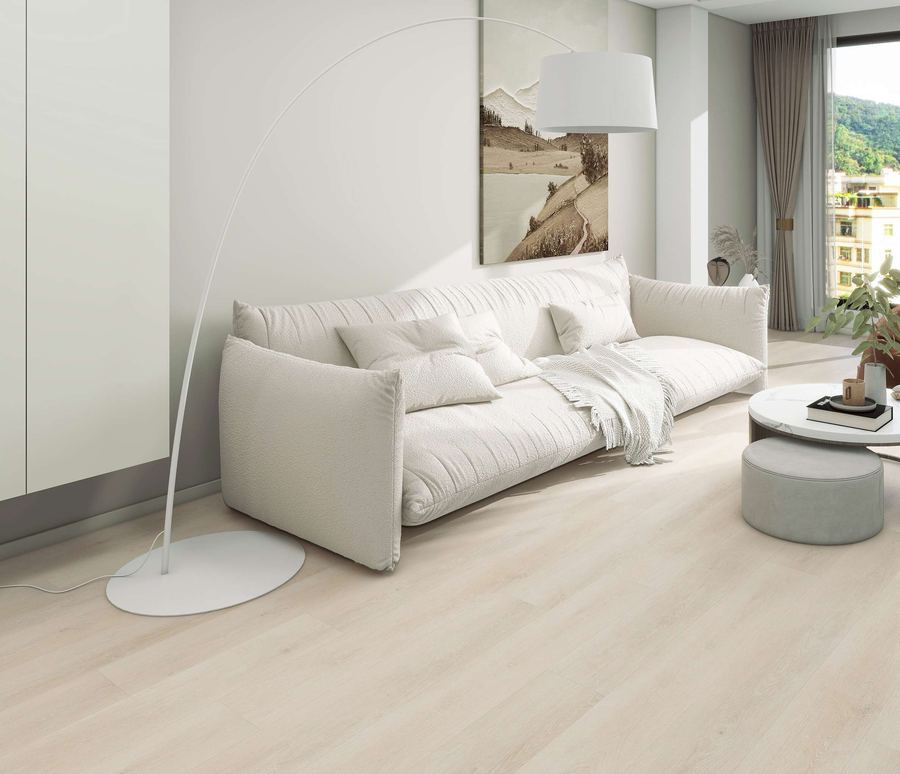 Sedna Maple SPC flooring installed in a room setting