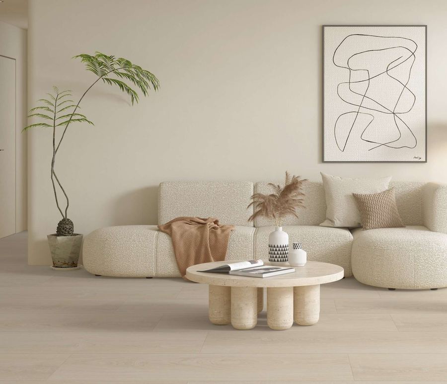 Miranda Maple eSPC flooring installed in a room setting