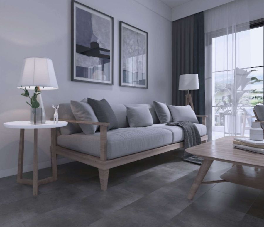 Allende eSPC flooring installed in a room setting